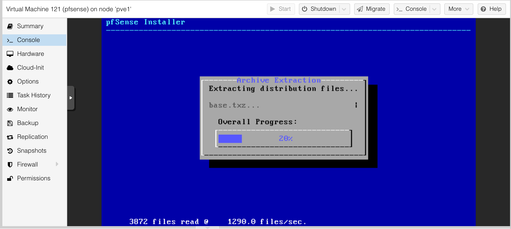 The installer runs