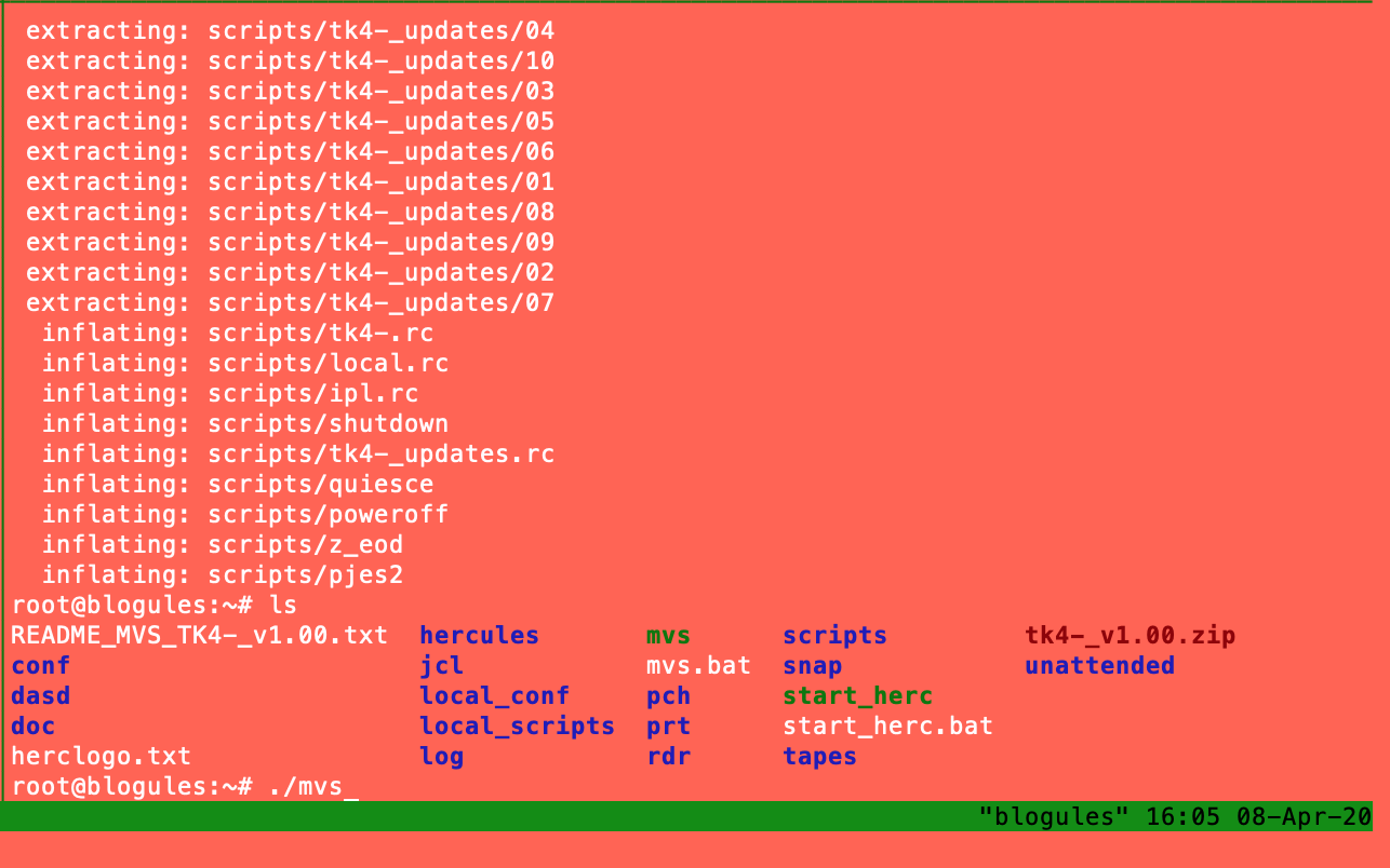 Image of extracting and running mvs.